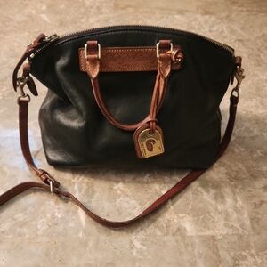 Dooney & Bourke Black and Brown Shoulder Bag